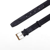 Cintura da uomo in pelle suede blu,  made in Italy è realizzata e distribuita da Pianigiani.